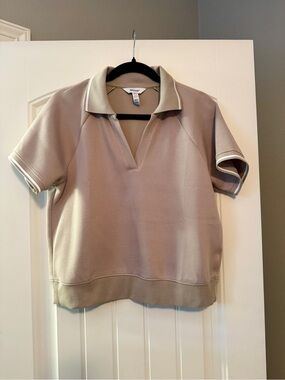 SPANX Polo Top in Light Taupe